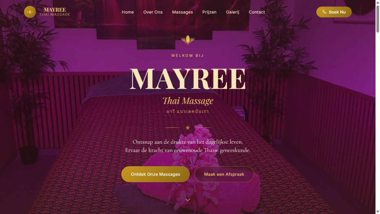 Website van Mayree Thai Massage